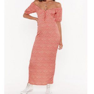 Funky floral off the shoulder dress